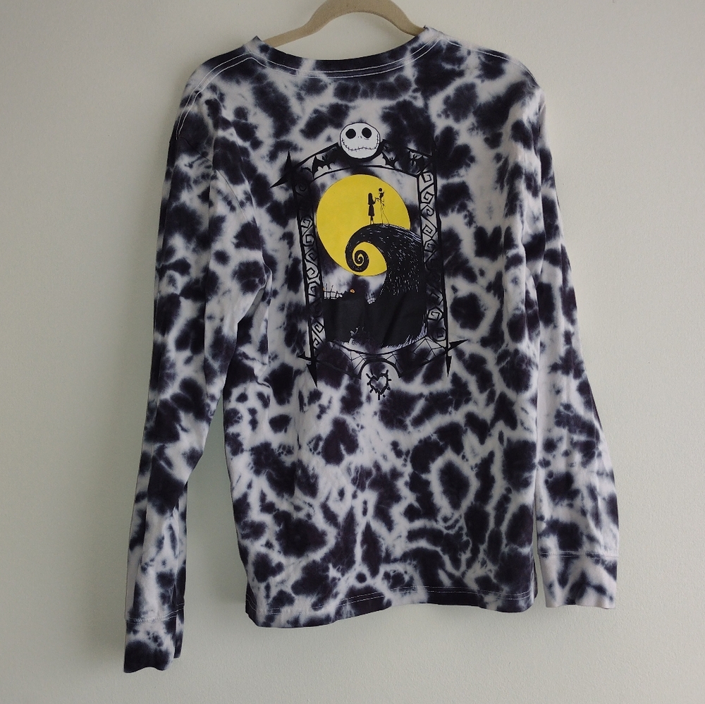Disney Parks Nightmare Before Christmas Tie-Dye Long Sleeve Shirt Jack & Sally